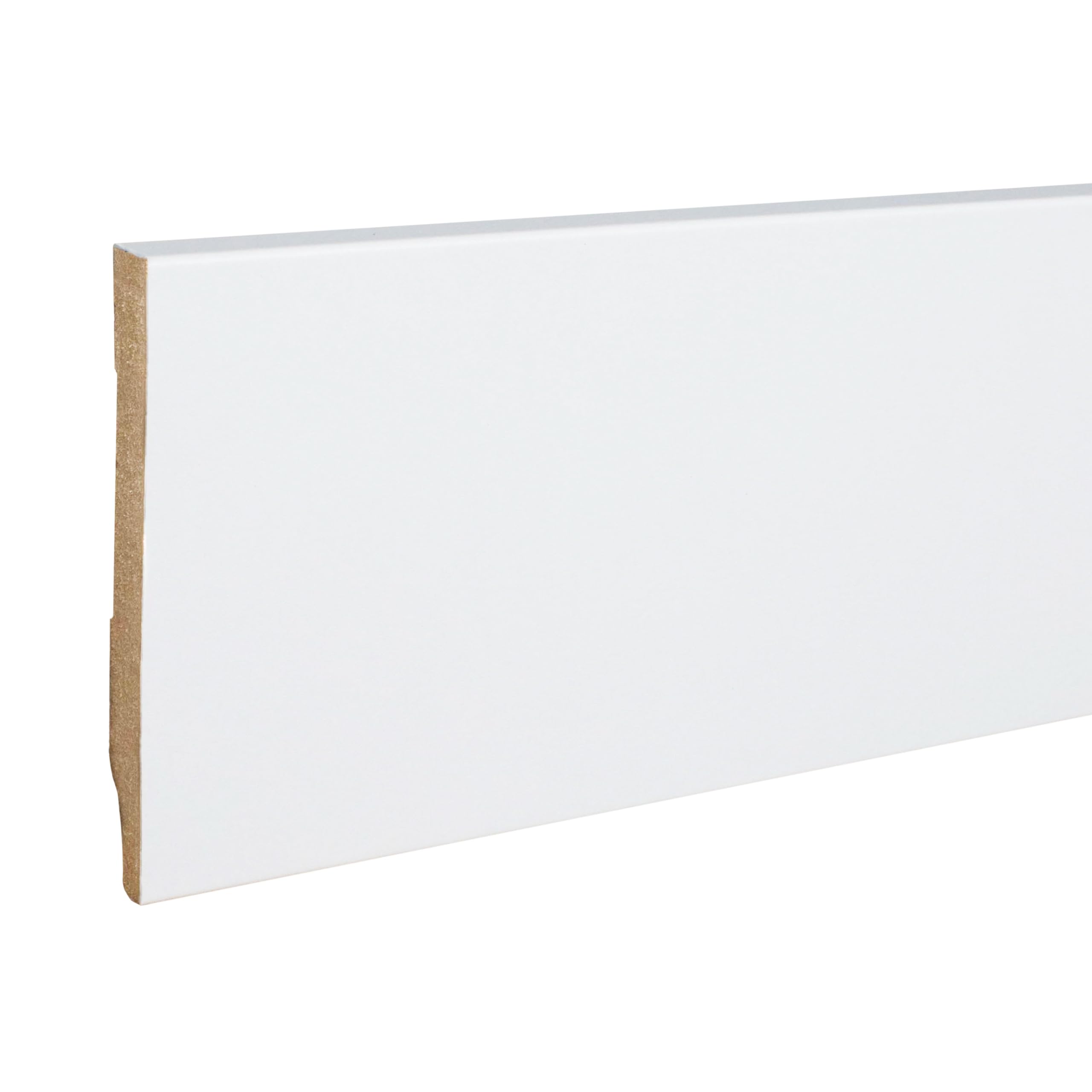 PROVISTON - Battiscopa in MDF, 13 x 110 x 2500 mm, nucleo in MDF laminato, bianco, per incollare, viti e chiodi, 25 m, 10 pezzi
