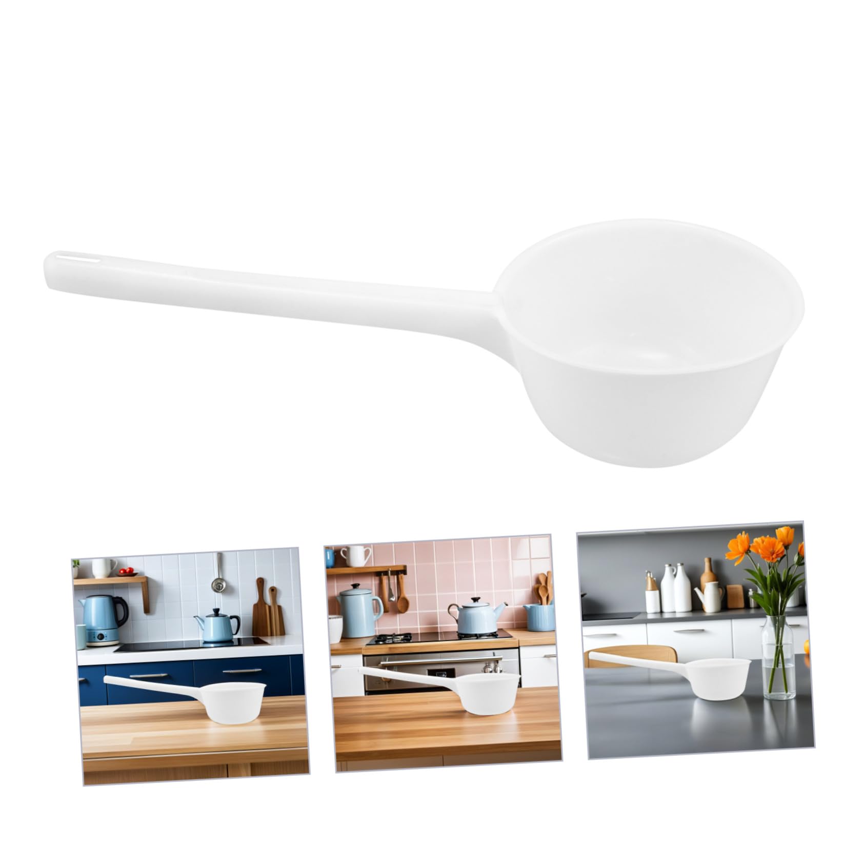 Cucharón Pp de Agua de Mango Largo, Gran Capacidad para Cocina y Baño