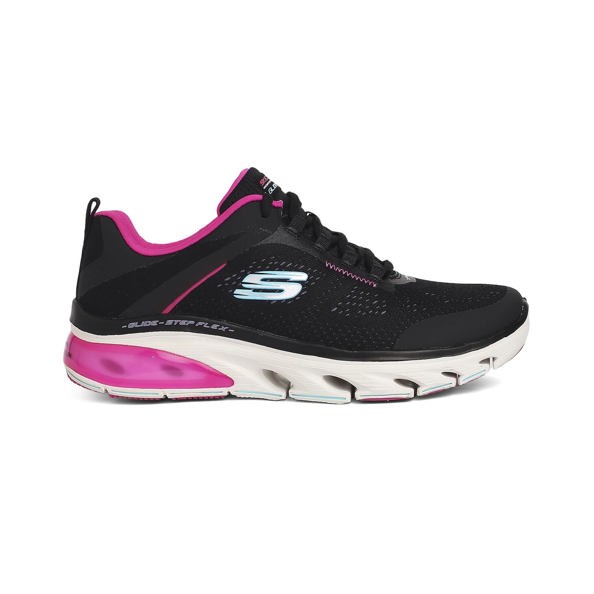 Skechers Glide-Step Flex Air Casual Lace Up Womens Shoe Black - 149971-BKPR (B0BXDMY2MQ) Amazon Price History, Amazon Price Tracker