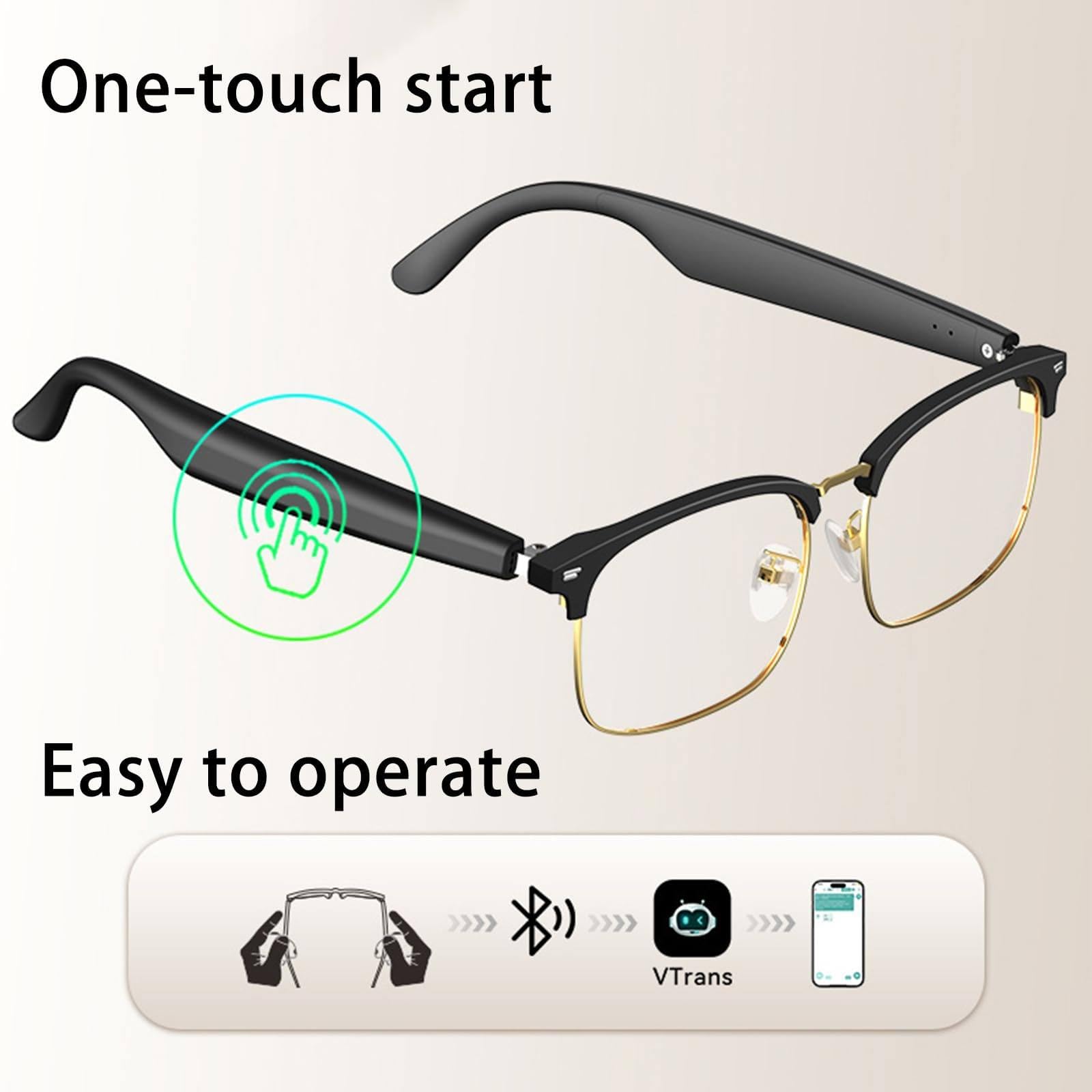 Amazon.co.jp: AI スマート翻訳メガネ (144 言語対応) + 写真撮影