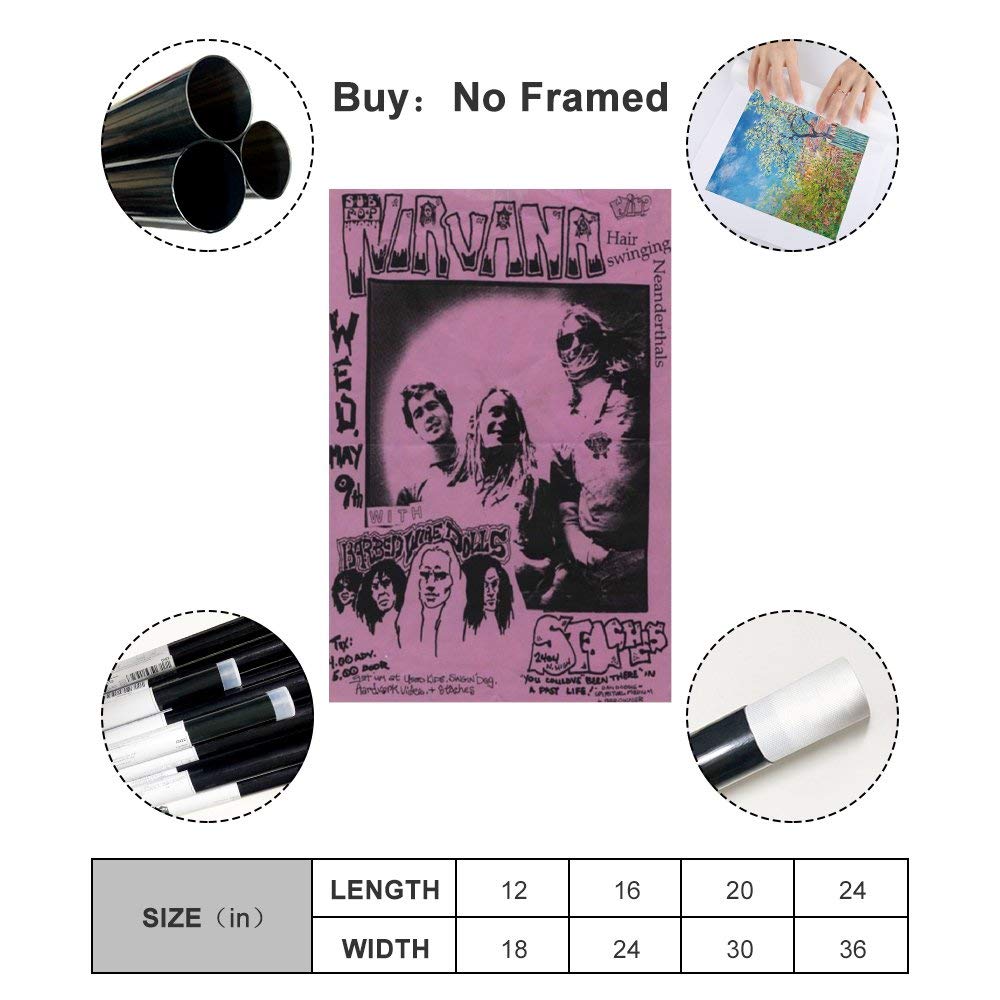 ZHBBHZ Nirvana Wandposter 20x30 Cm - Wasserdichtes Dekoratives Gemälde Für Wohnzimmer