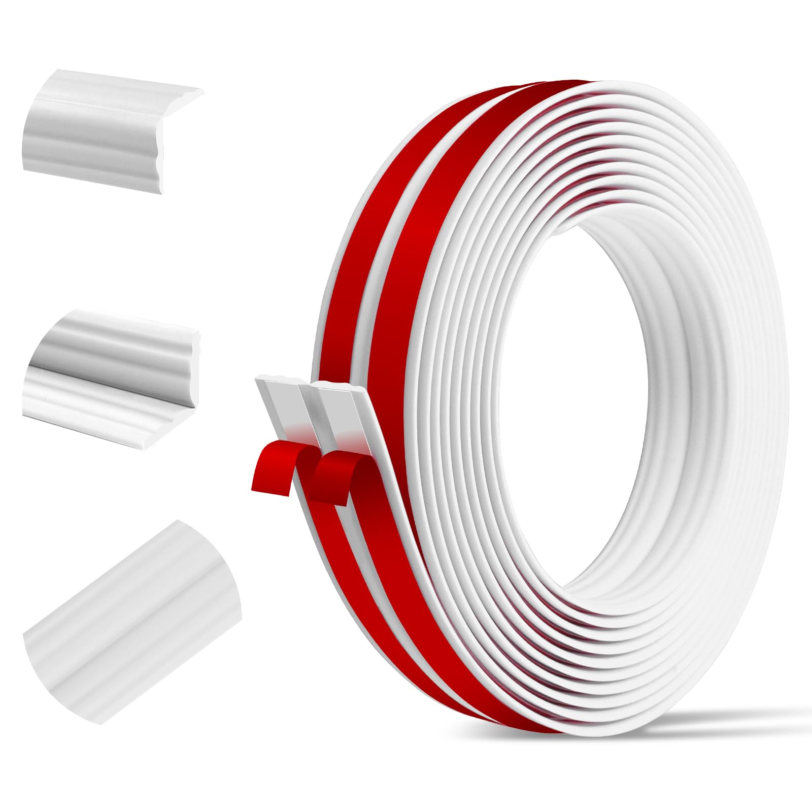 Edging Strip Peel And Stick Self Adhesive Trim 6 Meters Wall Corner Protectors Flexible Moulding Trim For Tile, Countertop, Flooring Caulk Molding,Furniture Protector Guards