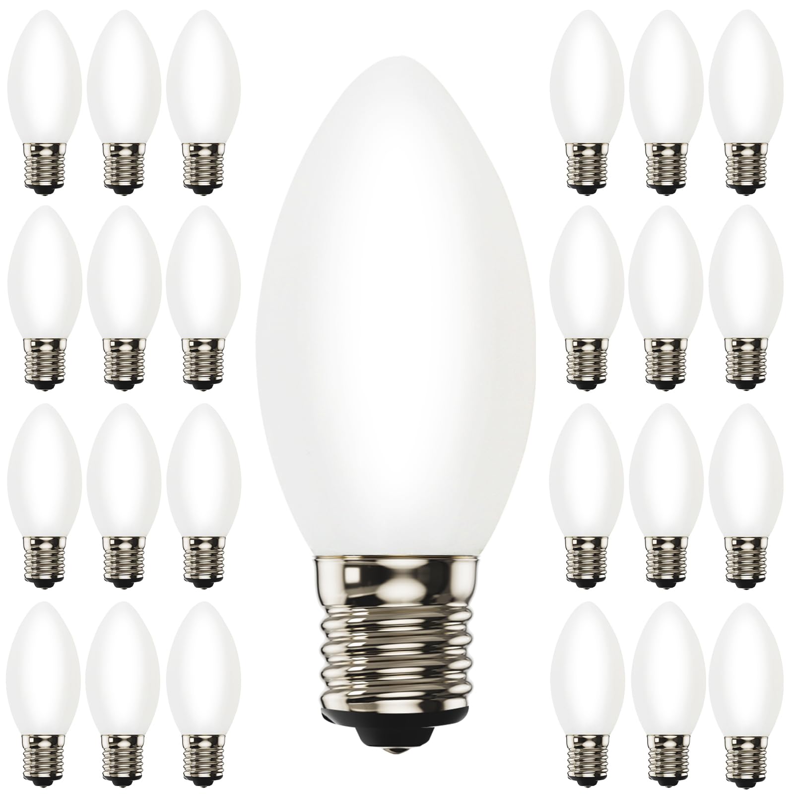 C9 LED Replacement Christmas Lights Bulbs, Plastic Shatterproof LED Bulbs for Christmas Outdoor Patio String Lights, 0.6W Equivalent to 7W, White