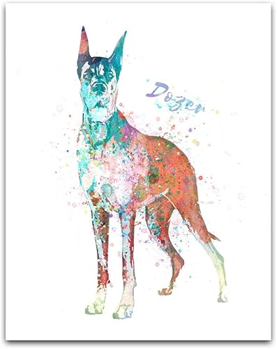 Vista 72 de Regalo personalizado para perros y amantes de los perros. Estilo acuarela. (lienzo enmarcado de 20 x 25 pulgadas, Golden Retriever)