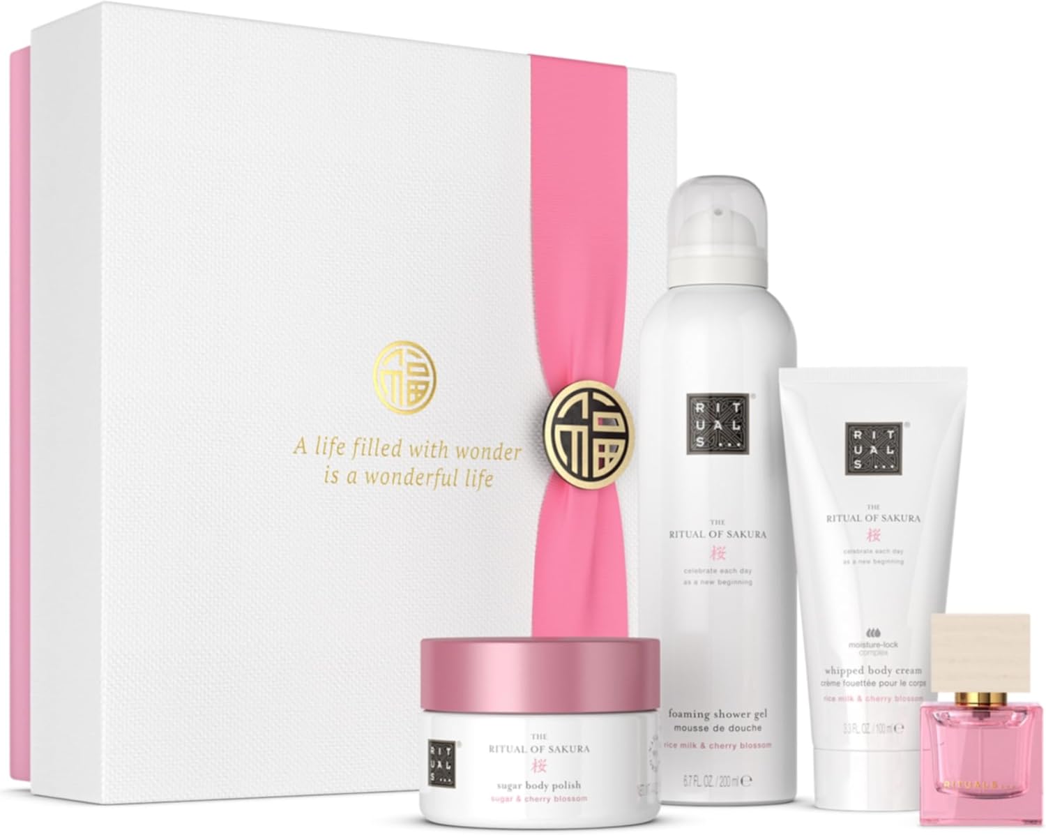 Cofanetto regalo Medium The Ritual of Sakura - Quattro prodotti per la skincare con latte di riso e fiore di ciliegio - Cofanetto bagno dalle proprietà rigeneranti e rilassanti