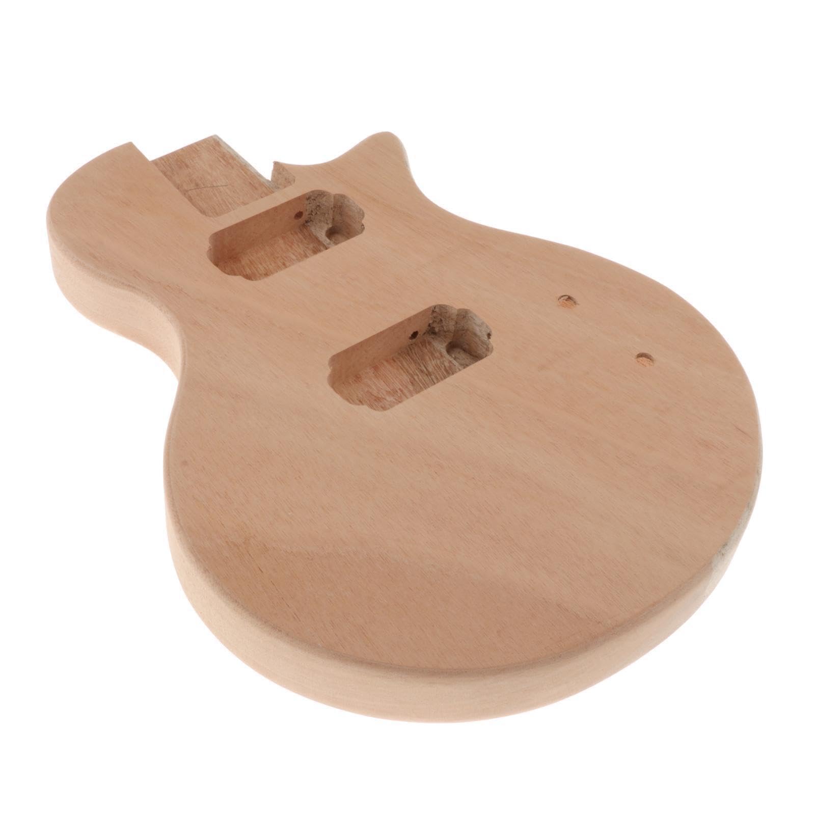Kit di accessori per basso elettrico, corpo di chitarra fai da te non finito con tastiera in mogano e palissandro, opzione regalo, kit di accessori