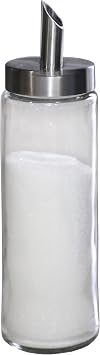 Neat Pour Sugar Dispenser, Shaker & Pourer - MODERN STYLE Brushed Nickel with Stainless Steel Lid, Dishwasher Safe for Sugar, Salt, Cocoa, Sprinkles. 8.4oz for coffee, tea, and baking (Pack of 1)