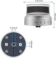 Vista 2 de WB03X24818 - Perillas de estufa de gas con aspecto de acero inoxidable, pomos de control de quemador de cocina de plástico, compatibles con perilla