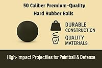 Vista 2 de 100 bolas de goma dura para pistolas marcadoras RAM Shooting Training Autodefensa en calibre 50