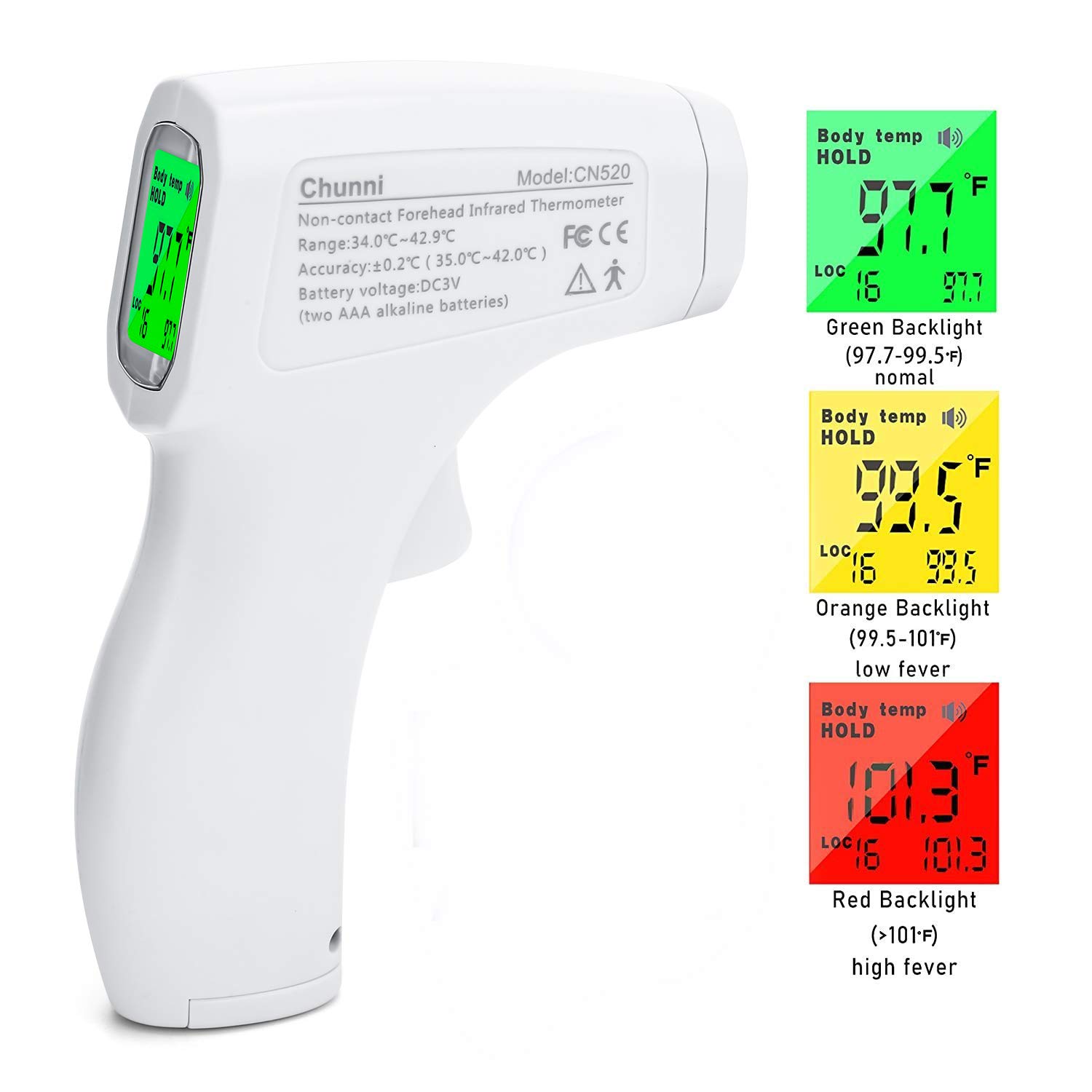 Forehead Thermometer for Adults No Touch Digital Infrared Thermometer for Fever Medical Thermometer for Babies, Children, Adults, Indoor and Outdoor Use