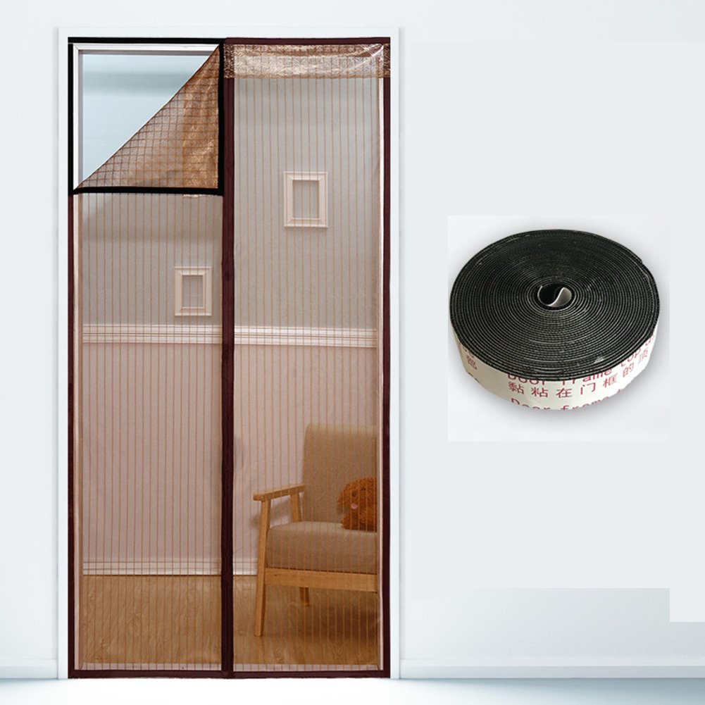 Home magnetic screen door mosquito, Full frame velcro screen door mesh summer bedroom heavy duty mesh screen snap shut automatically-A 100x240cm(39x94inch)
