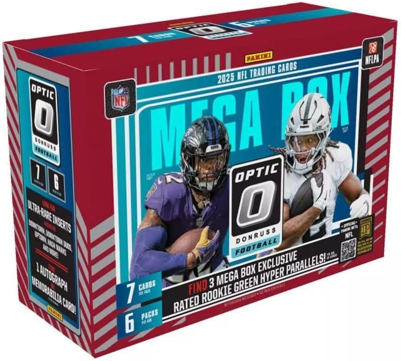 2025 Panini NFL Optic Donruss Football Trading Card Mega Box