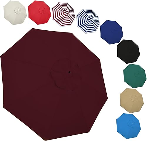 Miniatura 8 de Toldo de repuesto para sombrilla de patio de 6.6 pies, 9 pies10 pies, 6 varillas  8 varillas de repuesto para sombrilla de mesa de mercado de jardín