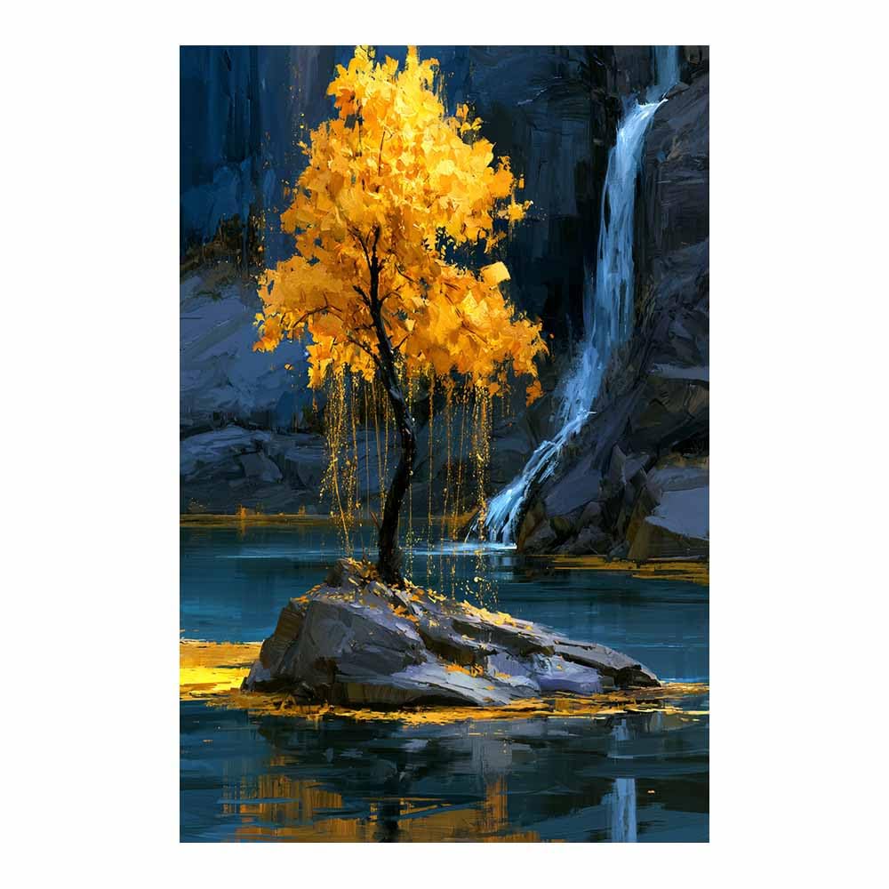 HOQIU Tree Wall Art Glowing Starry Tree artwork, home canvas prints, for Bathroom Living Room Bedroom(Multicolor)-60x80cm Unframed