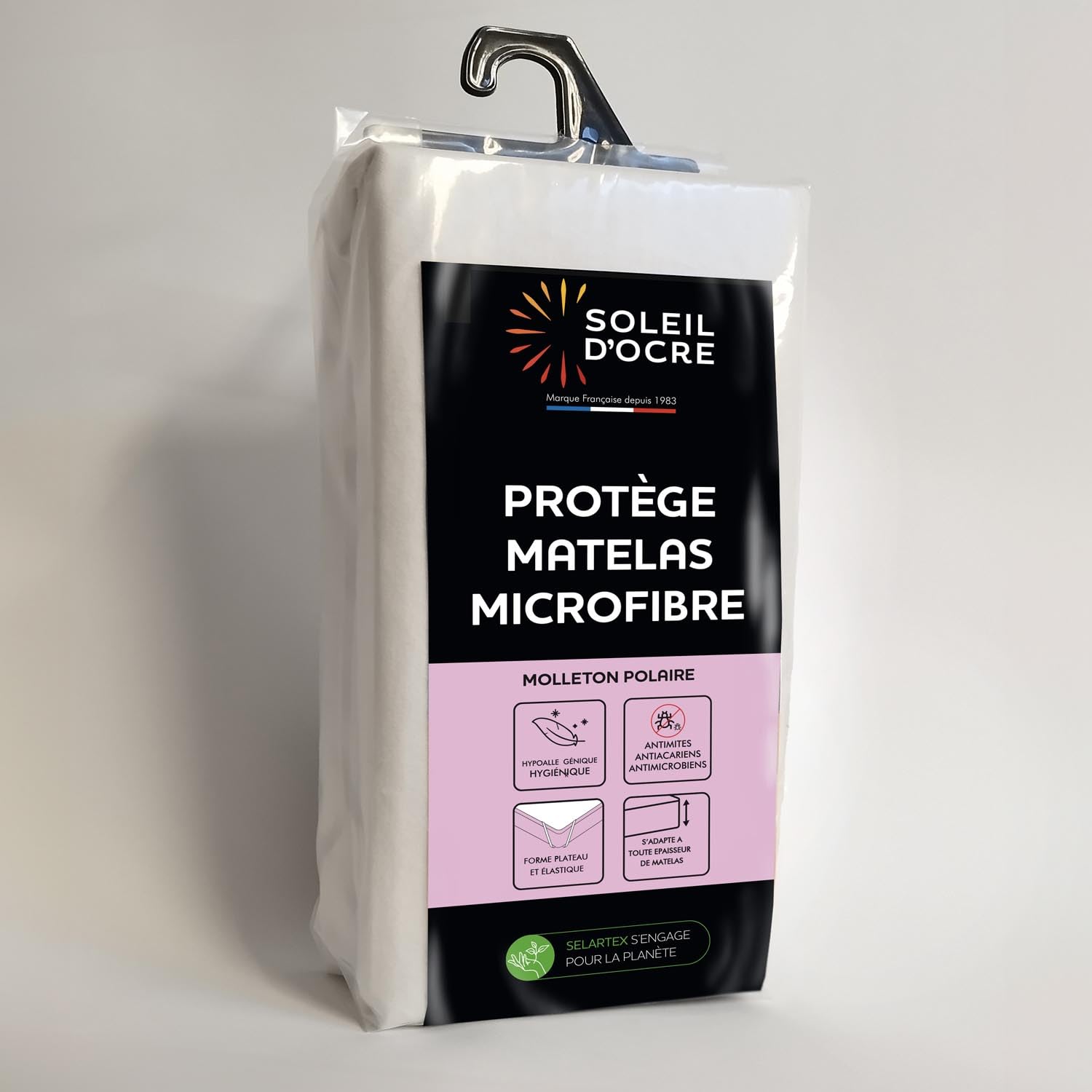 Soleil d'ocre, Mattress Protector, White, 160 x 200 cm