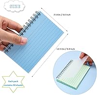 Vista 2 de FRIUSATE Tarjetas de índice con anillo, tarjetas en espiral de 3 x 5 pulgadas, tarjetas de índice a rayas de colores, tarjetas de índice con anillo