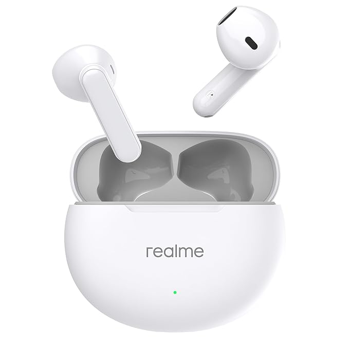 realme Buds T01 True Wireless in-Ear Earbuds with AI ENC for Calls, 13mm Dynamic Driver, Upto 28Hrs Battery, 88mm Latency, Bluetooth V5.4 & Google Fast Pair (White)