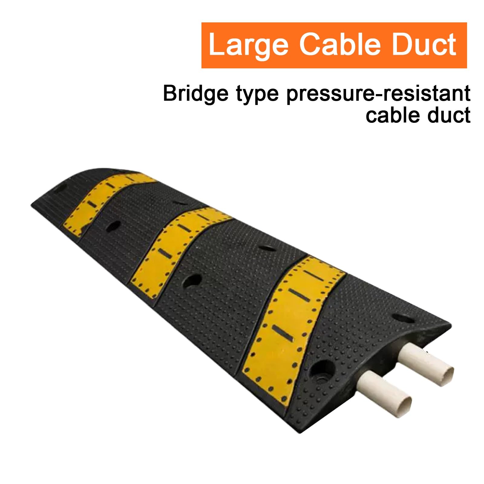 Rampa de Protección, Pasacables Suelo, Material Resistente, Diseño de 2 Canales, Capacidad de Carga 50 T, Muy Adecuado para Asfalto y Hormigón