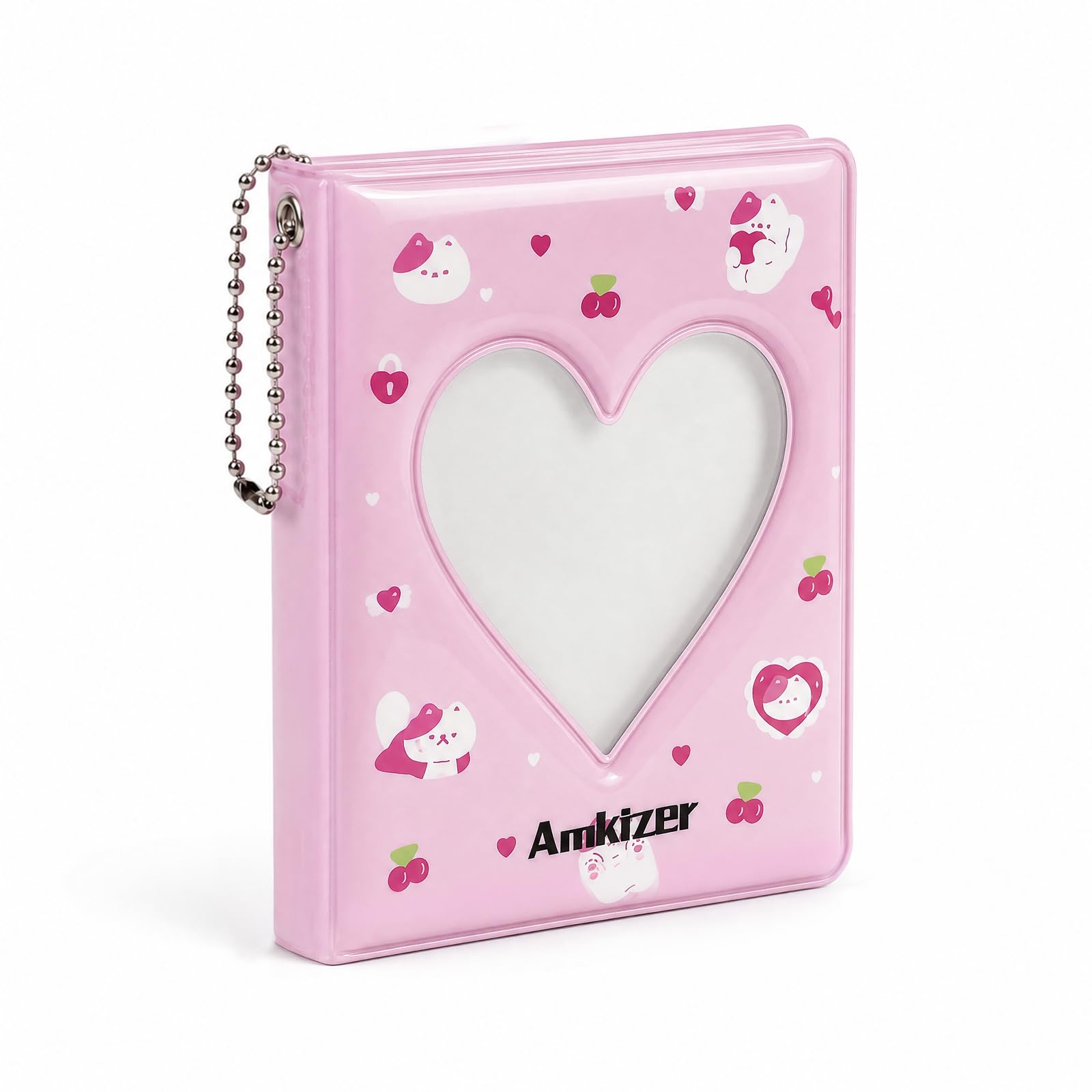 Mini album photo et classeur rose à cœur pour 40 cartes de 7,6 cm