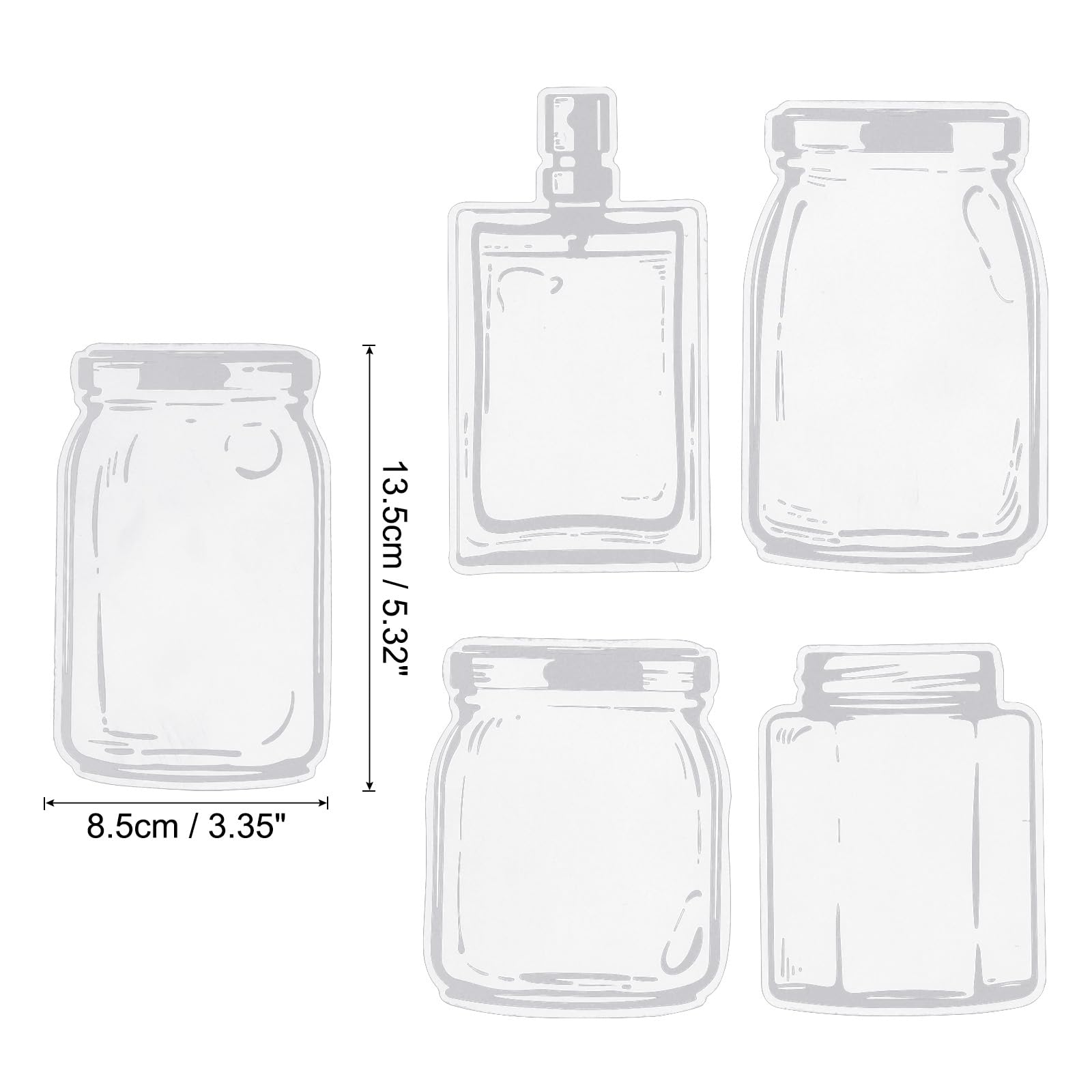 Patikil Transparent Dried Flower Bookmarks, 40 Pcs Clear Pressed Flower Wishing Bottle Sticker for DIY Page Clips Style 12 - Image 2