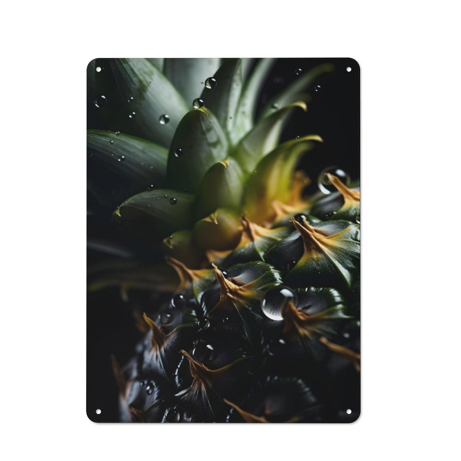 Junmoney Pineapple Rustic Tin Sign 40X30cm For Living Room Or Hallway, A Metal Wall Feature For Living Rooms And Hallways
