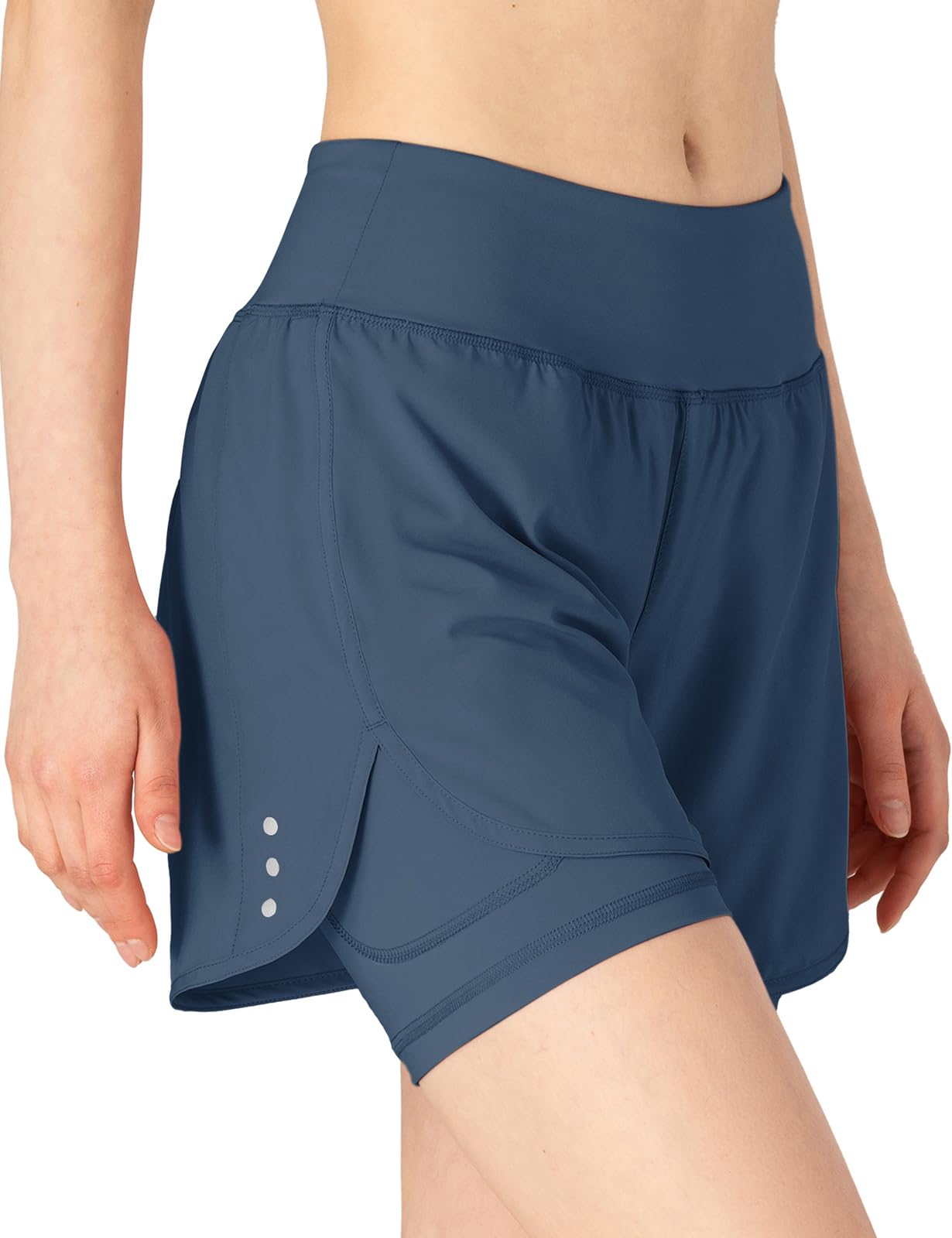 donhobo Damen Sommer Sport Shorts 2 in 1 Schnell Trocknend Laufshorts Fitness Yoga Jogging Sport Shorts