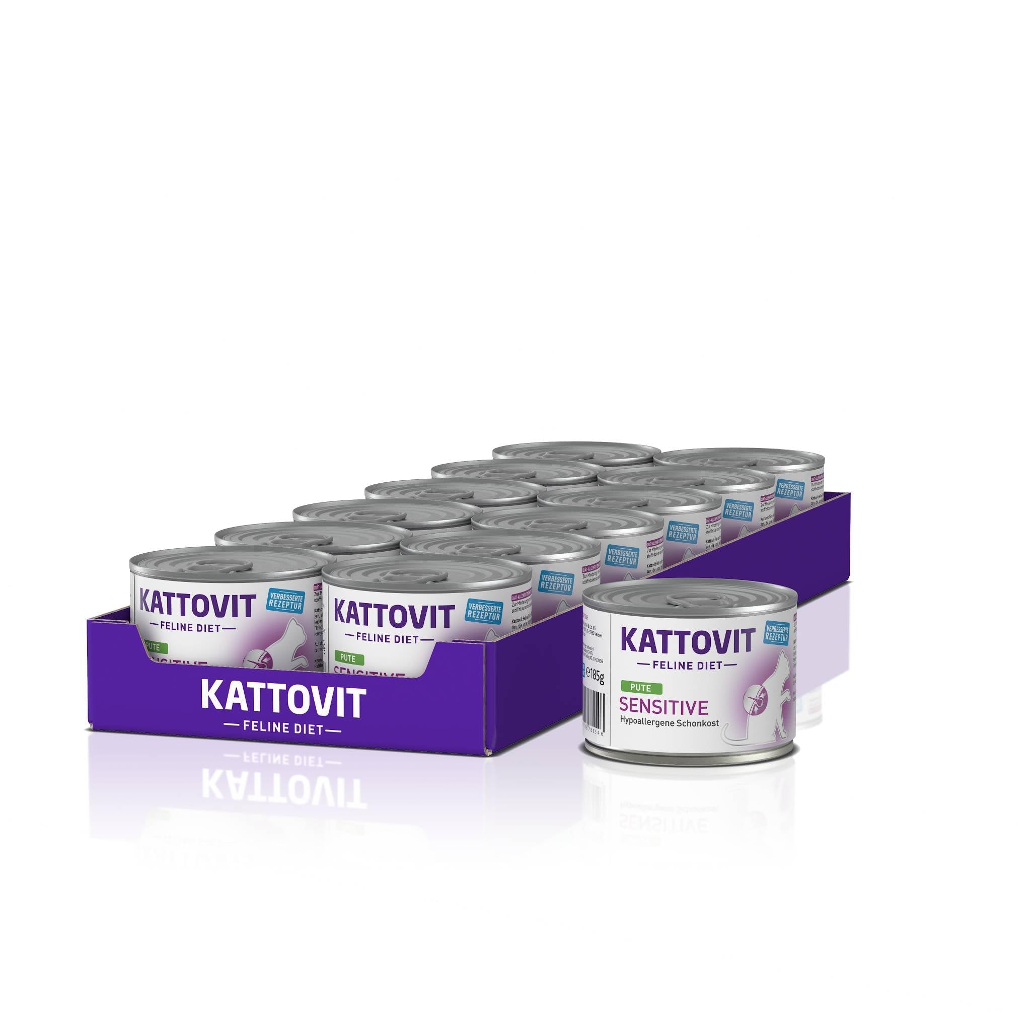 Kattovit Dose Feline Diet Sensitive Pute 185g (Menge: 12 je Bestelleinheit)