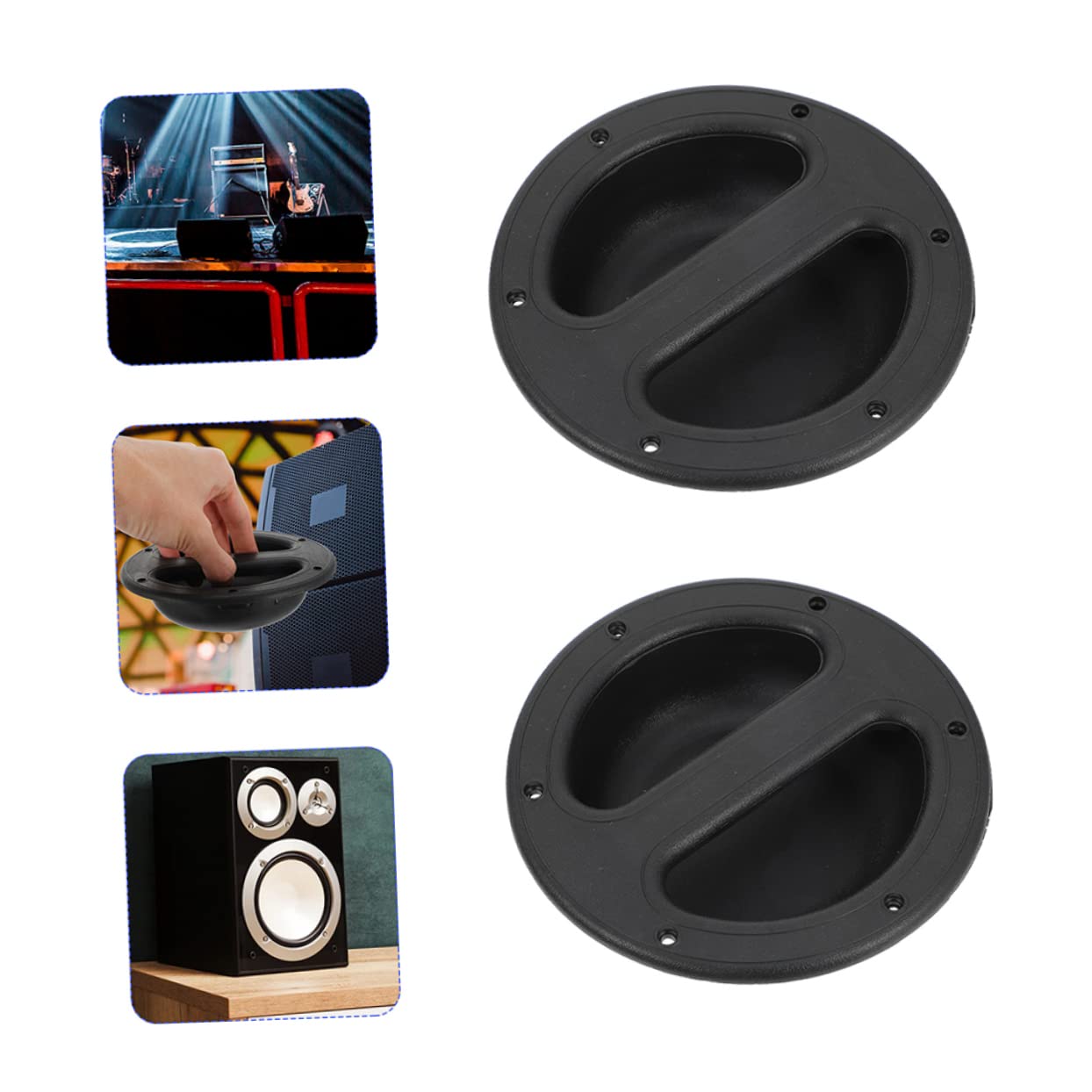 Homoyoyo Maniglia Rotonda per Altoparlante in Abs Colore Nero, 8 Pezzi, Resistente e Comoda per Trasporto e Sollevamento Casse Audio da Palco