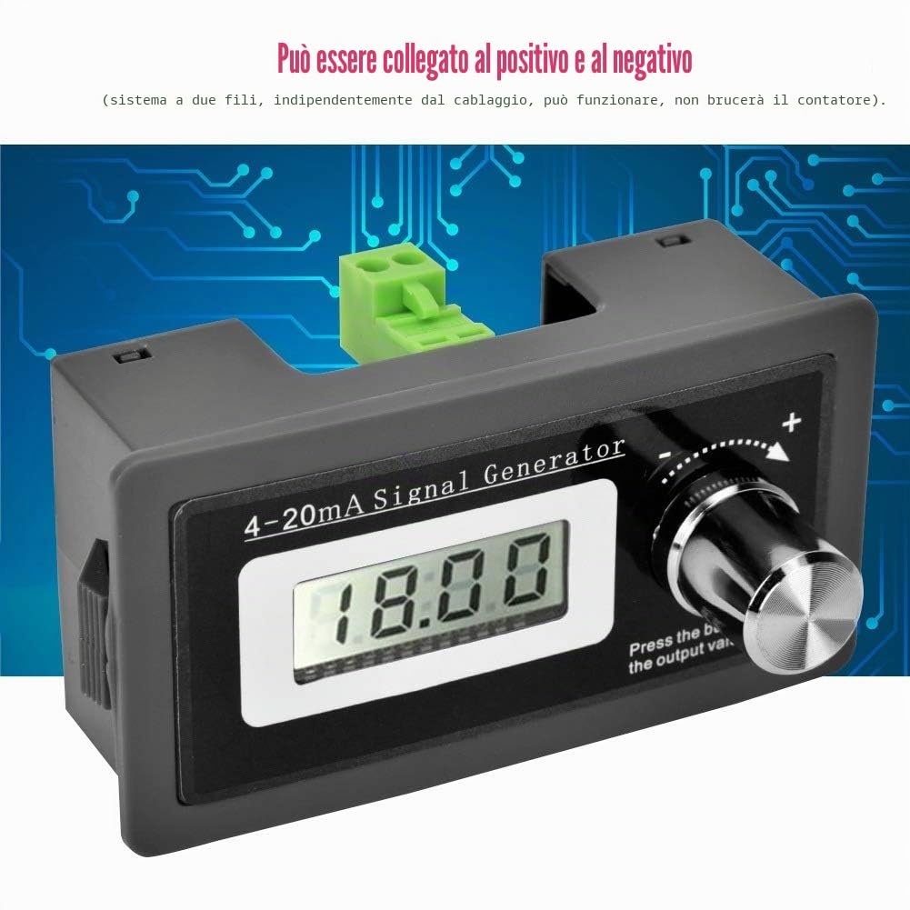 Jadeshay Generatore di Segnale,4-20mA Generatore di Segnali Current Loop Regolabile Test del Trasduttore a Due Fili Ad Alta Precisione 15V-30V Calibratore Sorgente Segnale Analogico Digitale