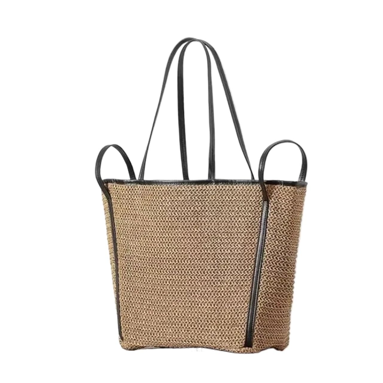 Sac de plage tressé de grande capacité style décontracté - 7
