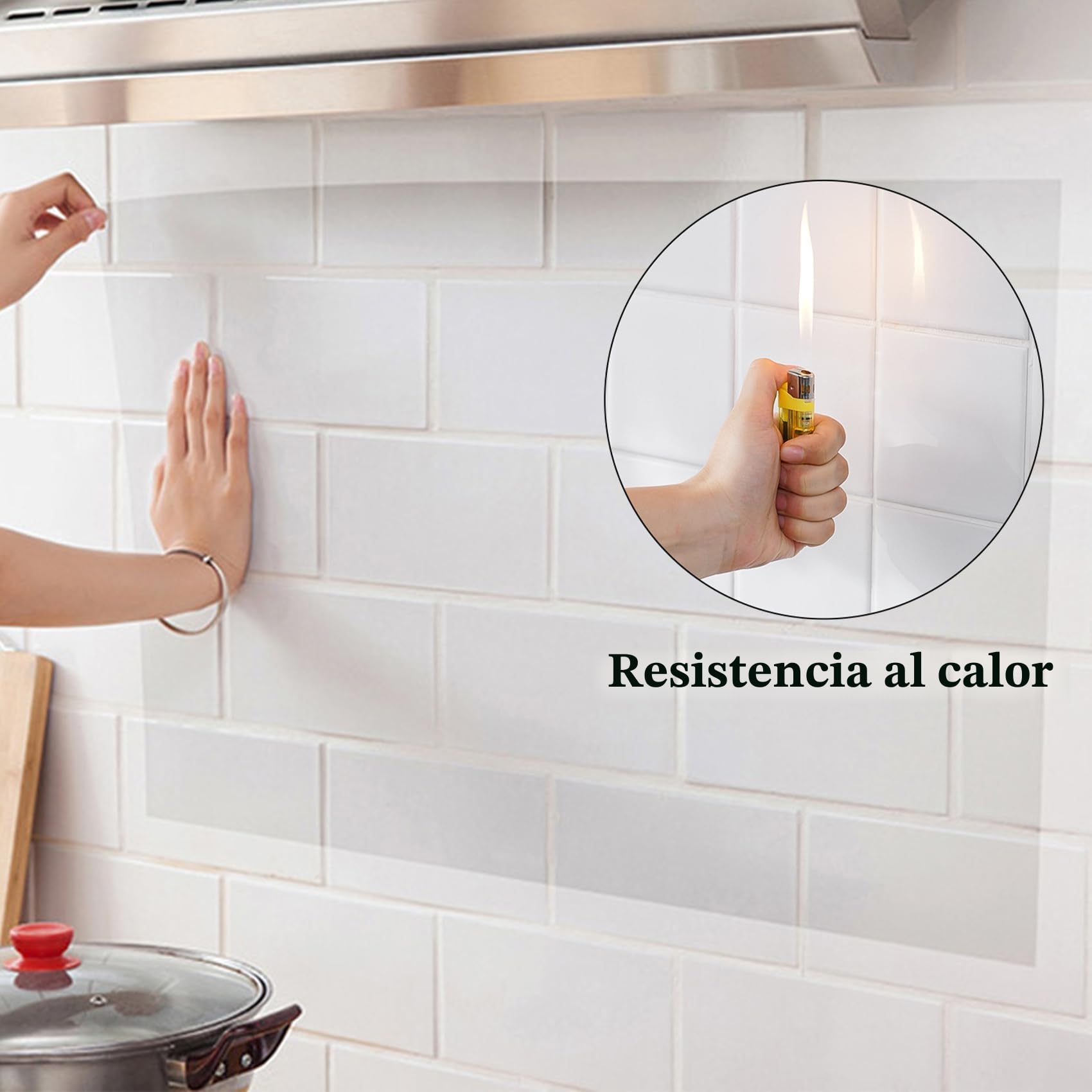 Protector de Pared Transparente Papel de Contacto Autoadhesivo Resistente al Aceite Película para Salpicaderos de Cocina Removible Resistente al Calor Papel de Pared Transparente para Puertas Muebles