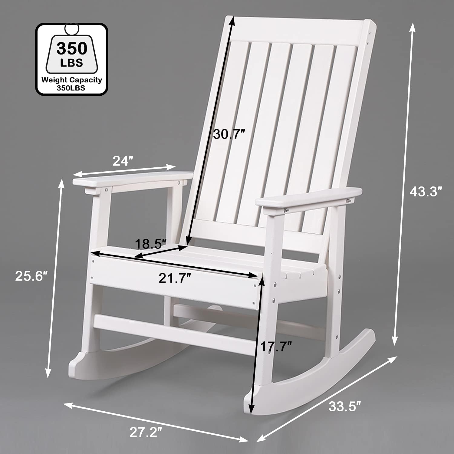 Buy Okl Outdoor Rocking Chairs All Weather Oversized Plastic Rocker Chair With Curved Seat For Garden