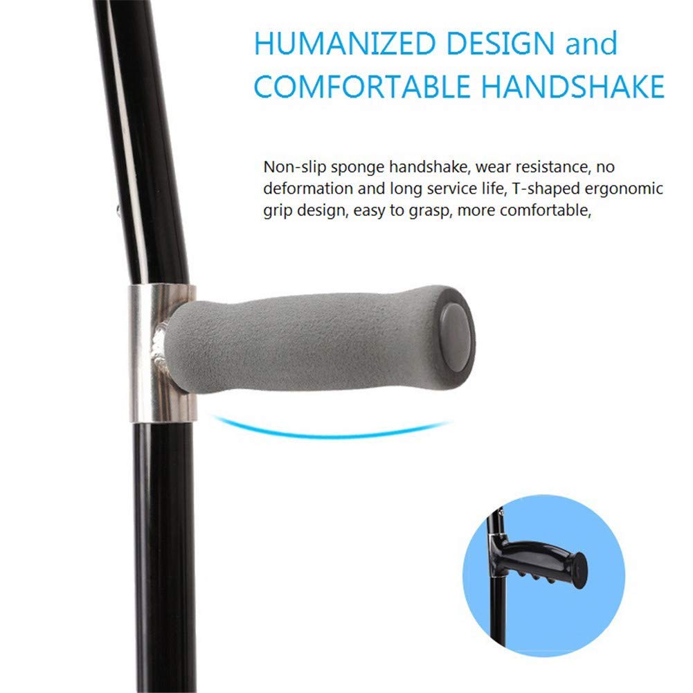 Gerrit Muletas de antebrazo con Soporte Ajustable, Mango ergonómico y cómodo para la muñeca, Aluminio liviano, Resistente para Adultos estándar y Altos
