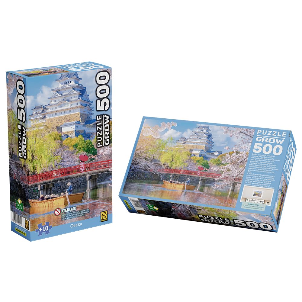 GROW Quebra-Cabeça Osaka 500 Peças, Multicor, 50 x 36.5 cm, 17117