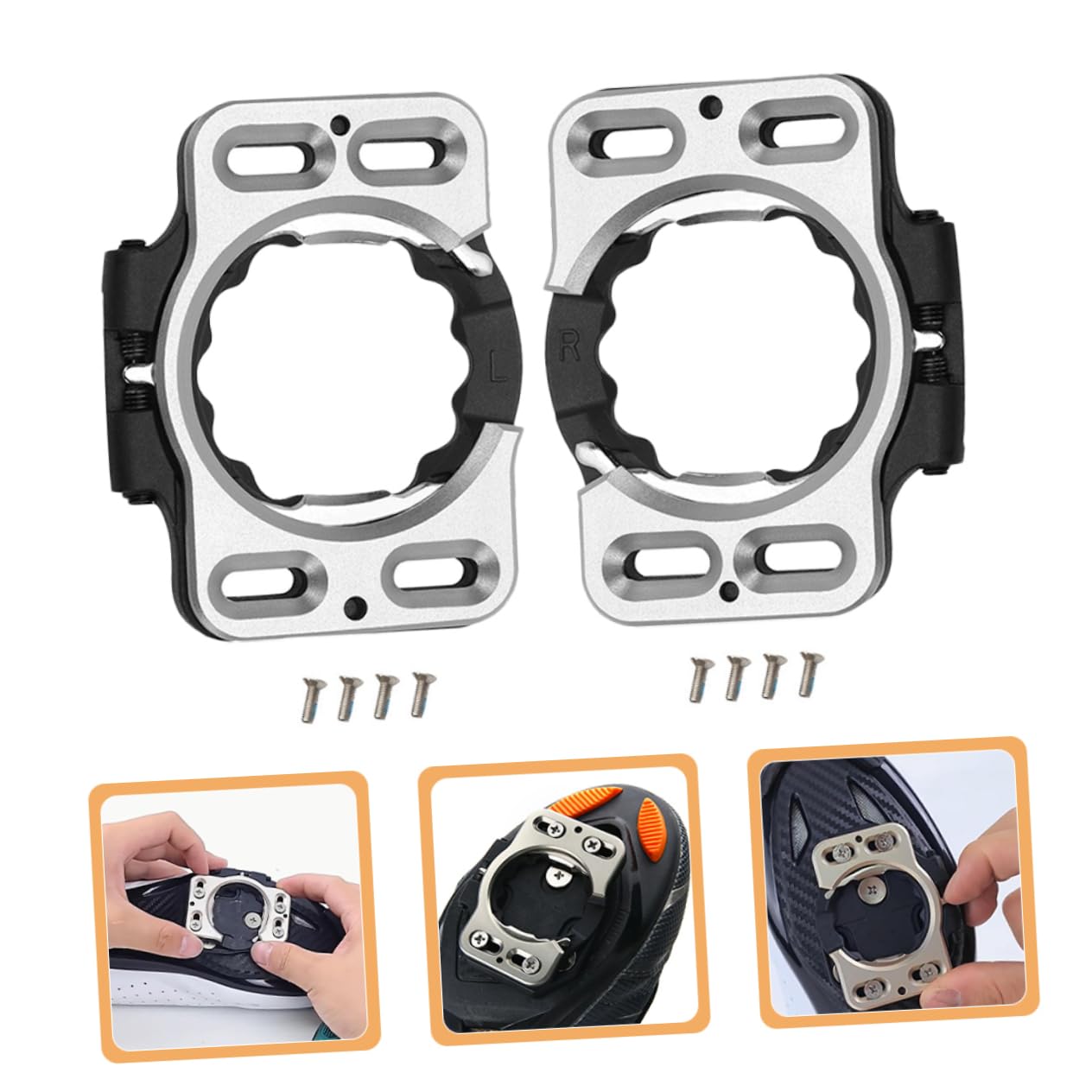 GALPADA 2pezzi Tacchette Per Bici Da Strada Sgancio Rapido Adattatori Per Pedali Da Ciclismo Copritacchette Per Ciclismo Clip Per Pedali Da Bicicletta Convertitore Per Tacchette Per Scarpe
