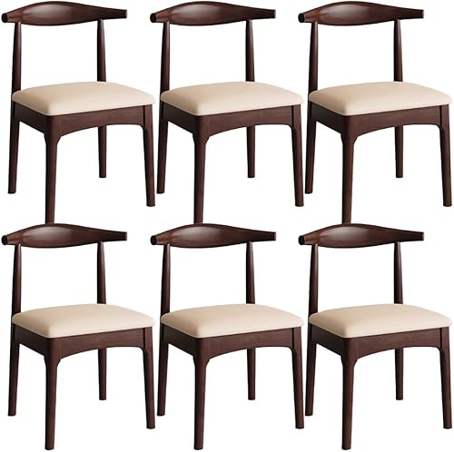 Miniatura 36 de YVYKFZD Solid Wood Dining Chairs Set, Armless Kitchen Chairs, Upholstered Dining Room Chair with Curved Back, Leisure Comfy Side Chair, for Living