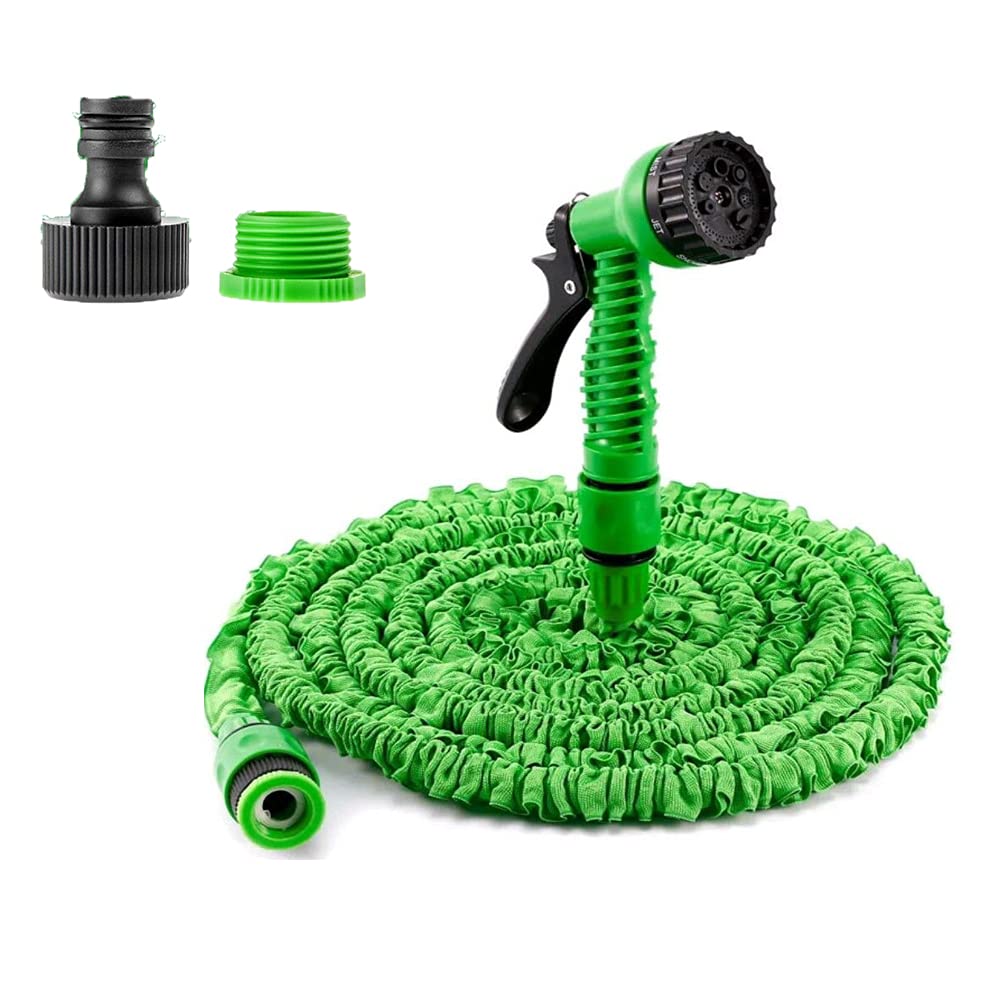 75/100/150/200 FT Expanding Hose Garden Hose 7-in-1 Spray Nozzle,with 3/4", 1/2" Fittings for Car Washing Dog Washing （200 FT, 60m）