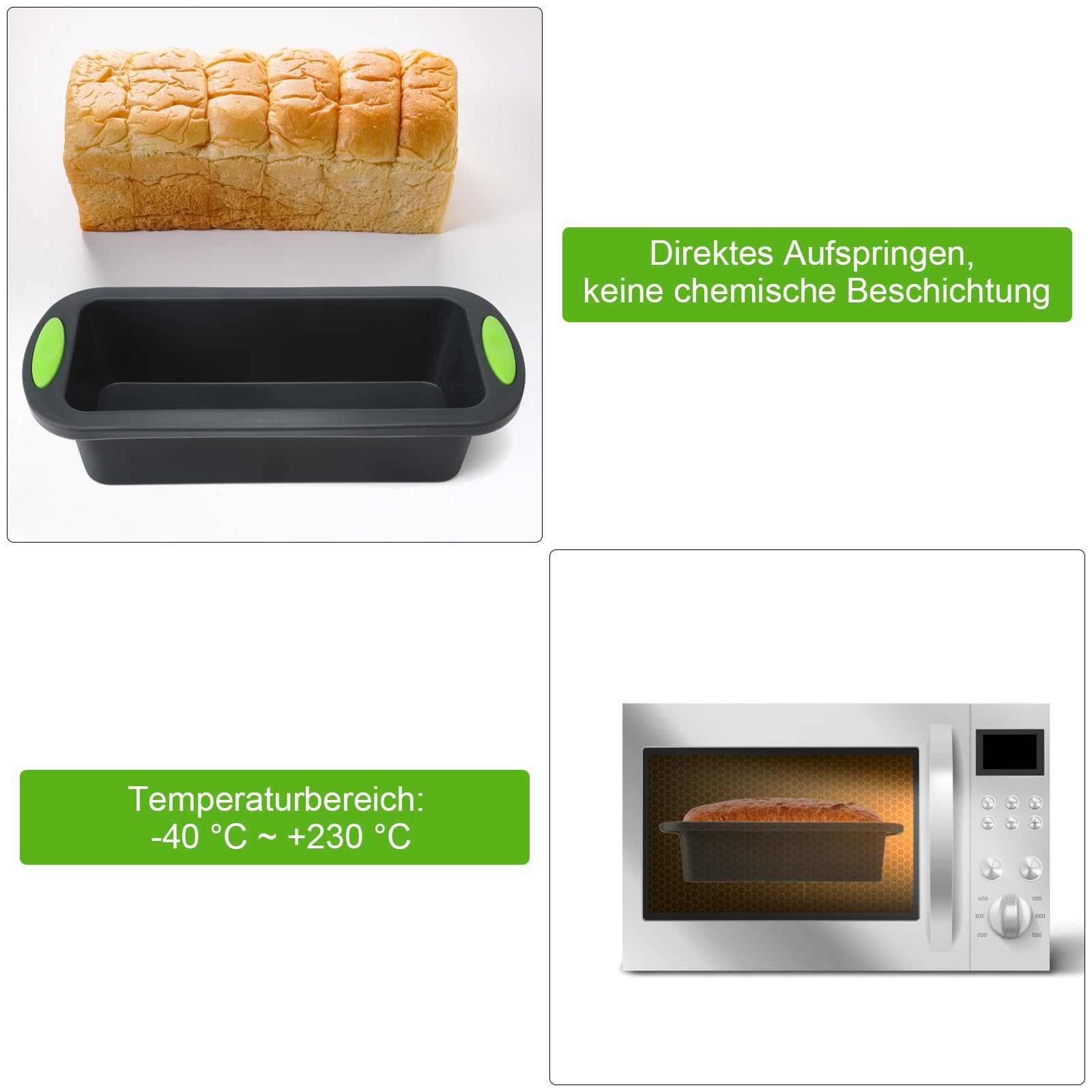 Stampo Per Pane In Silicone 28x12x6.5cm - Senza BPA, Antiaderente | Per Forno, Microonde, Frigorifero - Foto 6