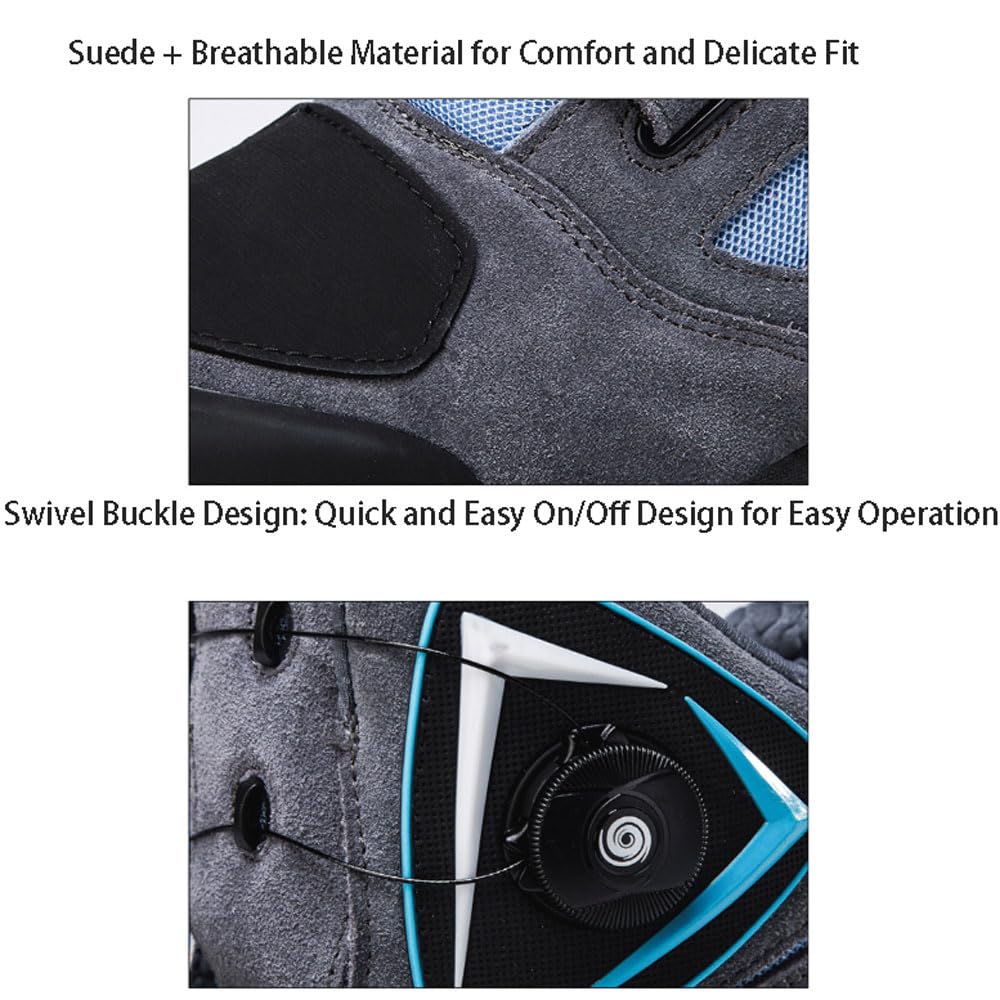 Scarpe da Moto da Strada Antiscivolo,Stivali da Moto Uomo Impermeabile,Protettivi da Moto ScarpeIin,Antiscivolo Suola in TPU,per Moto,Fuoristrada,Pendolarismo,Design con Fibbia Rotante