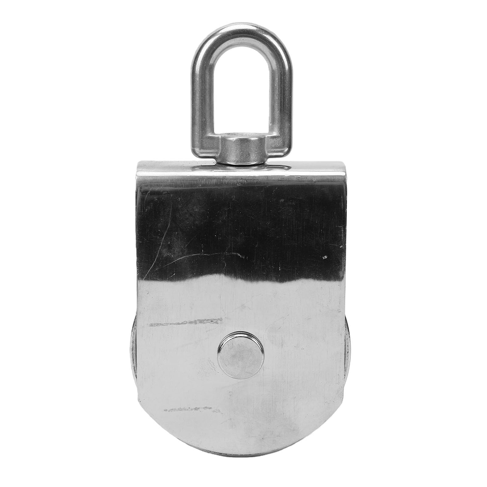ViaGasaFamido Polea Simple Resistente de Acero Inoxidable, Polea de Cable de 4 "con Gancho Giratorio para Garaje y Barco, Cuerda de 3/8"