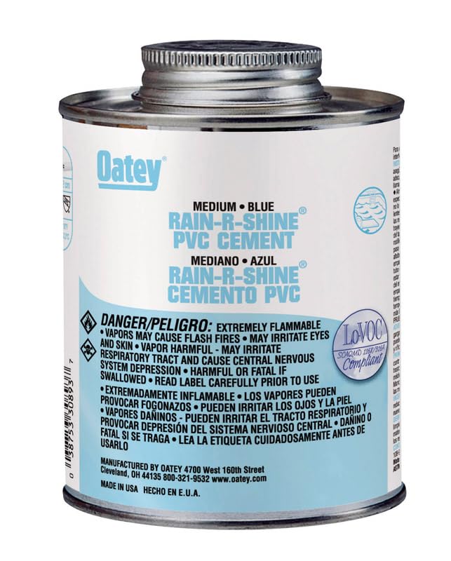 Oatey Rain-R-Shine Blue Cement For PVC 32 oz.