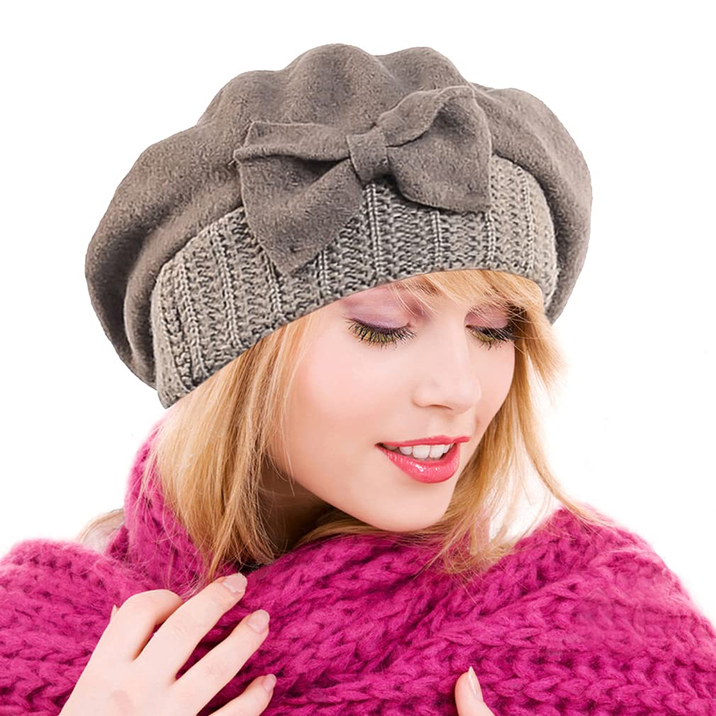 Womens Wool Berets French Beret Beanie Winter Hats Hy022  display picture 2