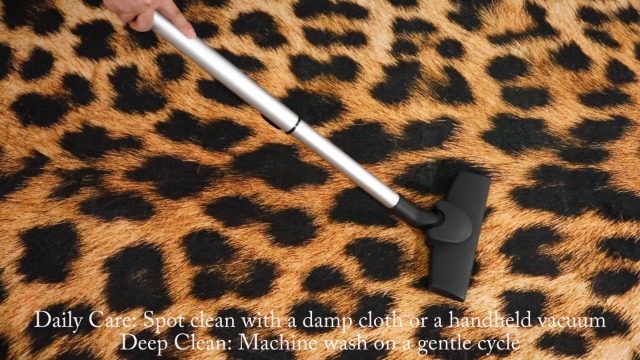 Tapete AROGAN Leopardo 4x6 pies antideslizante lavable miniatura 7