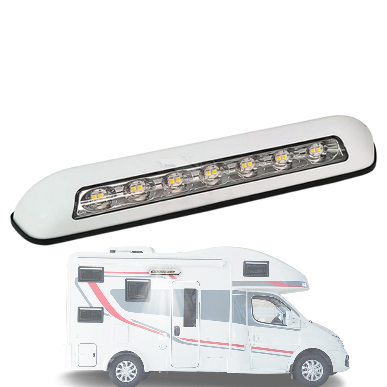 Luz LED para porche de RV, luces exteriores para RV - Focos impermeables para vehículos recreativos - Luz LED de repuesto para uso exterior, accesorios para vehículos recreativos para autocaravanas y