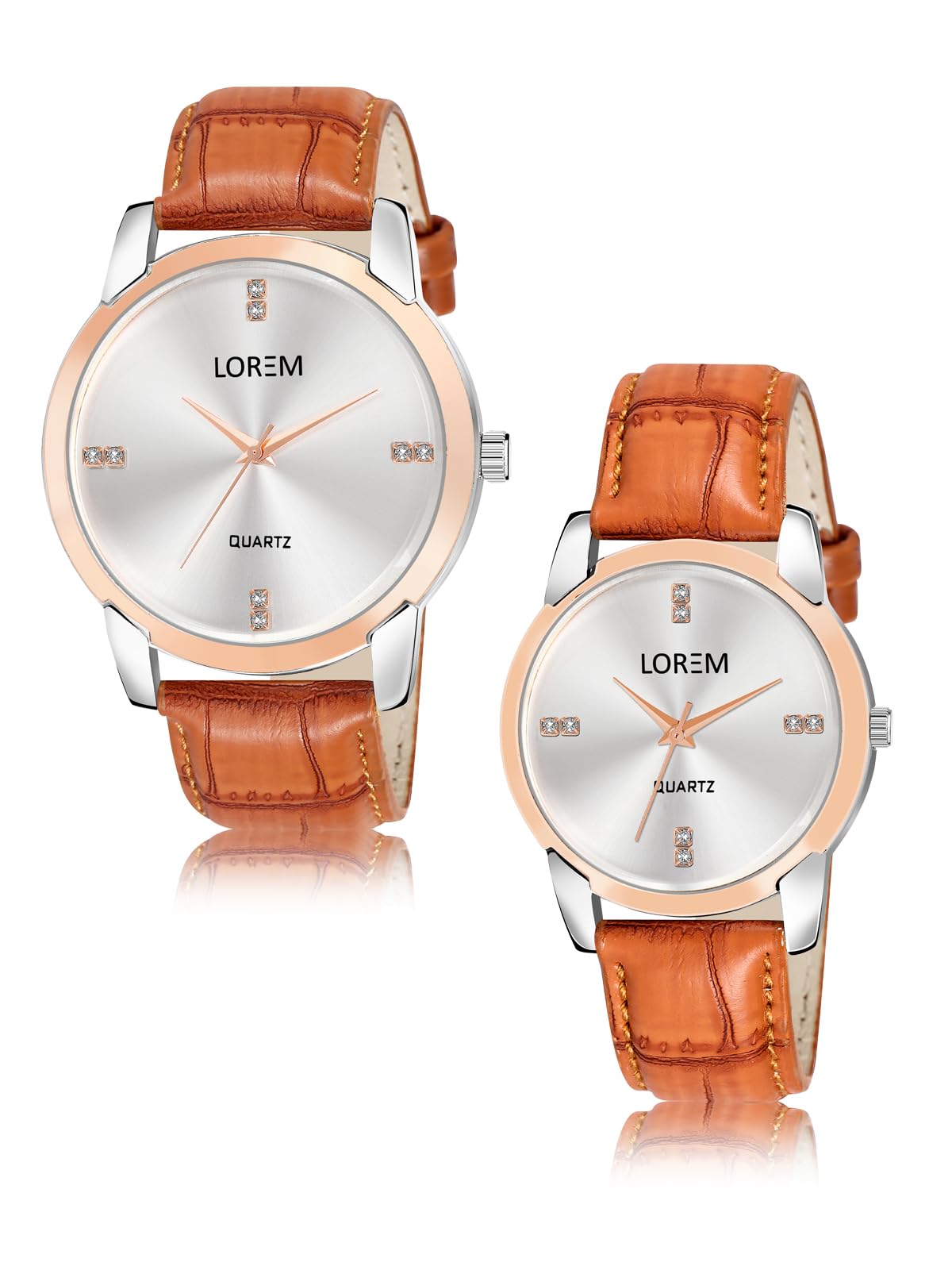 LOREM Tan Stylish Dial Analog Watch for Lovely Couple LR97-LR344 (B0CBXD6VSP) Amazon Price History, Amazon Price Tracker