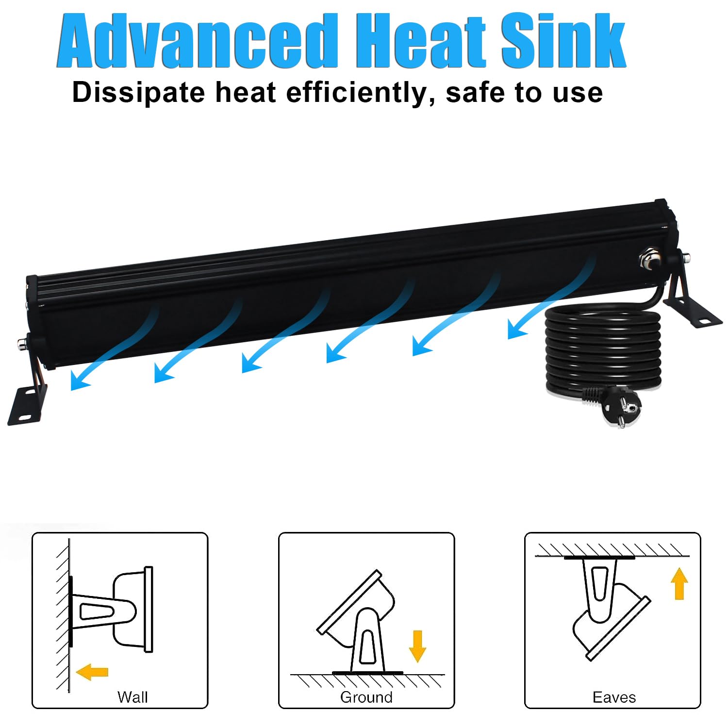 2 Stück LED Strahler Außen 50W, 3000K Warmweiß Led Wallwasher Licht | Superhell 5000LM Led Strahler Mit Stecker IP66 Wasserdicht LED Flutlicht Außenstrahler für Garten Innenhöfe Flur Türen