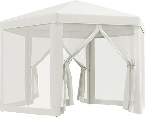 Outsunny Tonnelle Barnum Tente de réception hexagonale 10 m² Style