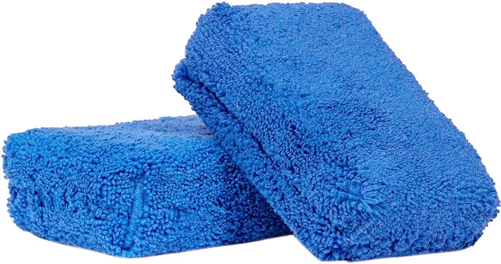 ORiTi 2pcs Car Wash Microfiber Sponges House Clean Sponge Microfiber Applicators for Car Washing, Car Cleaning Kit, Car Exterior Care, Microfiber Applicator Pad for House & Kitchen Cleaning