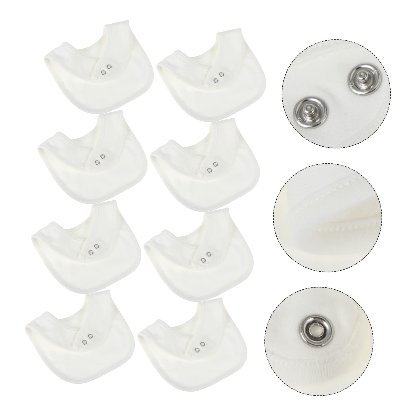 8 pièces Bavoirs Unisex pour Coton Absorbant avec Boutons Pression pour Éviter Écoulements et Protéger Vêtements Lors de Alimentation Dentition