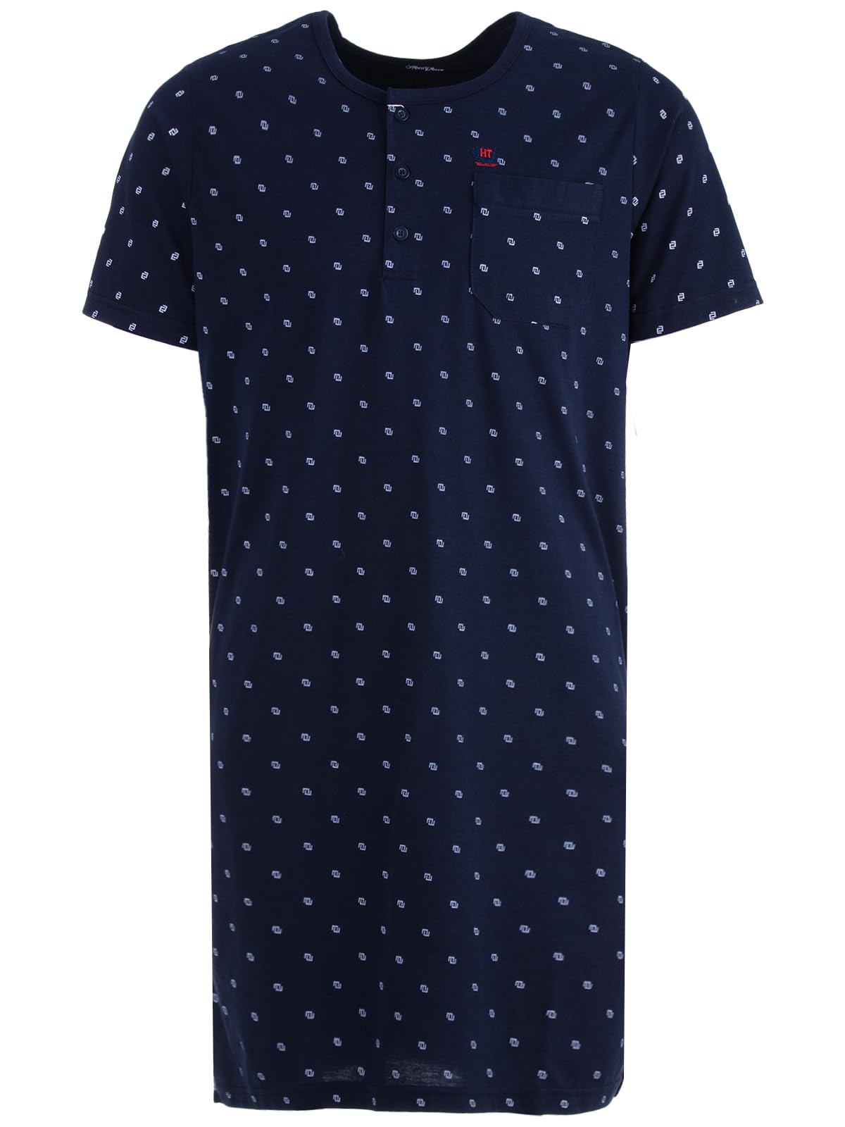 Herren Nachthemd kurzärmelig Sommer Schlafshirt Pyjamaoberteil Größe M-3XL